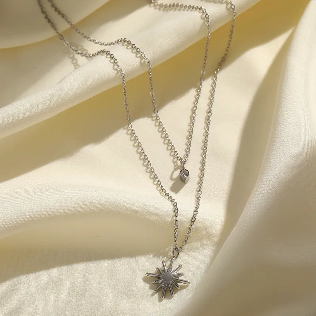 Stella - Dubbele Ketting - Stainless Steel - -