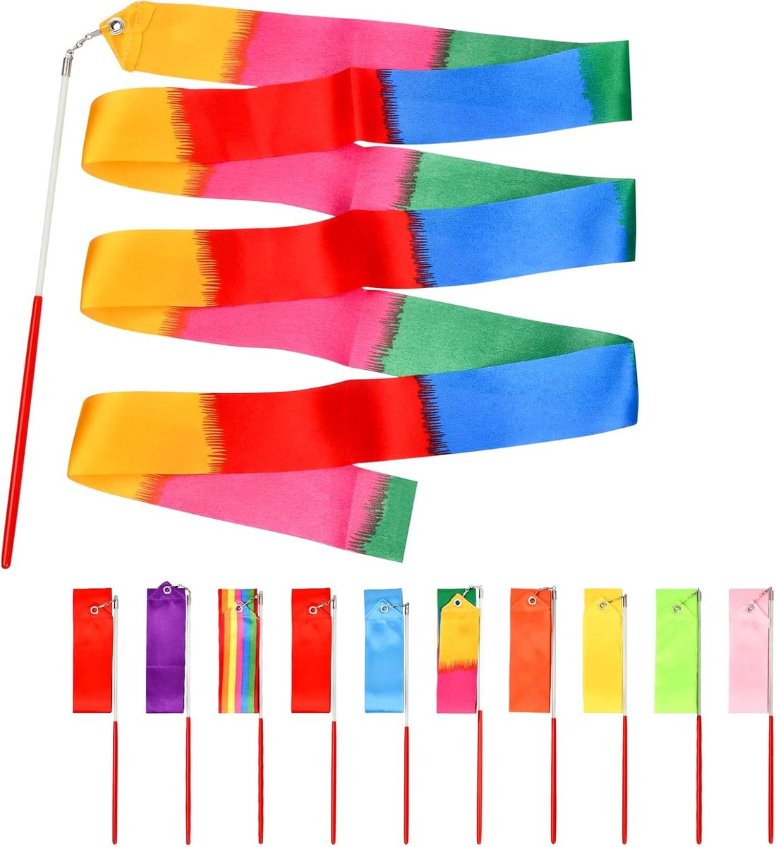 Gymnastiekbanden 2 m - 10 kleuren - Dansbanden voor kinderen - Ideaal voor gymnastiek en dans - ShopVlot