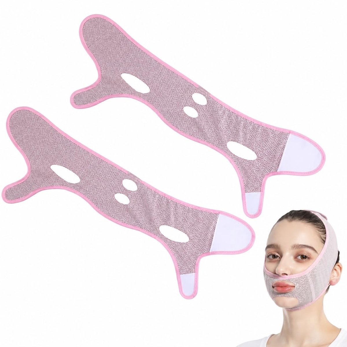 Solidchoice - Gezichtslanker Band voor Dubbele Kin, 2 Stuks, Verstelbaar en Comfortabel