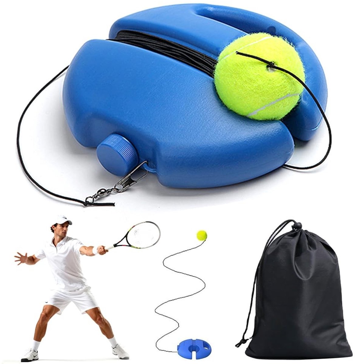 Solidchoice - Tennis Trainingsset met Basis en 2 Tennisballen