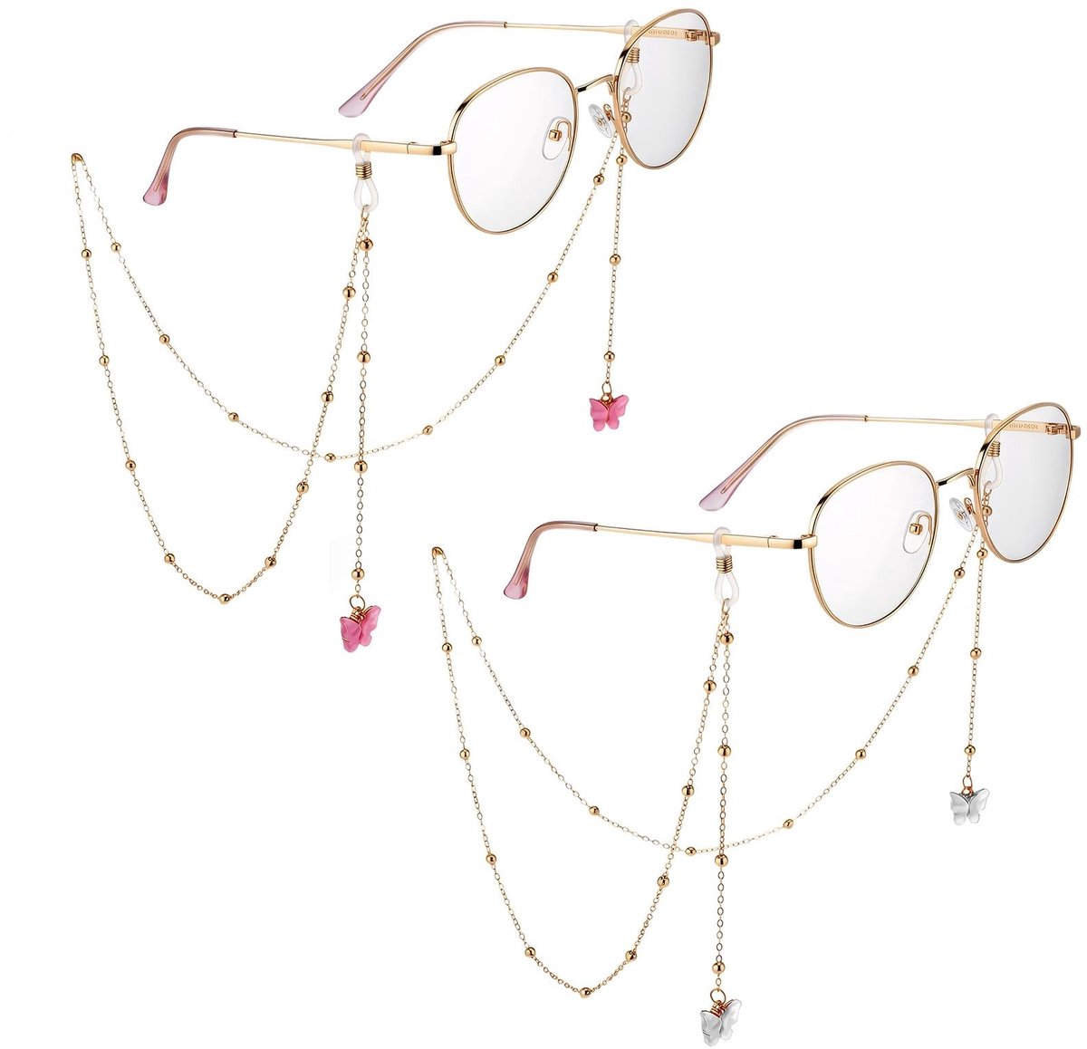 Solidchoice - 2 Stuks Brilketting met Parels voor Dames