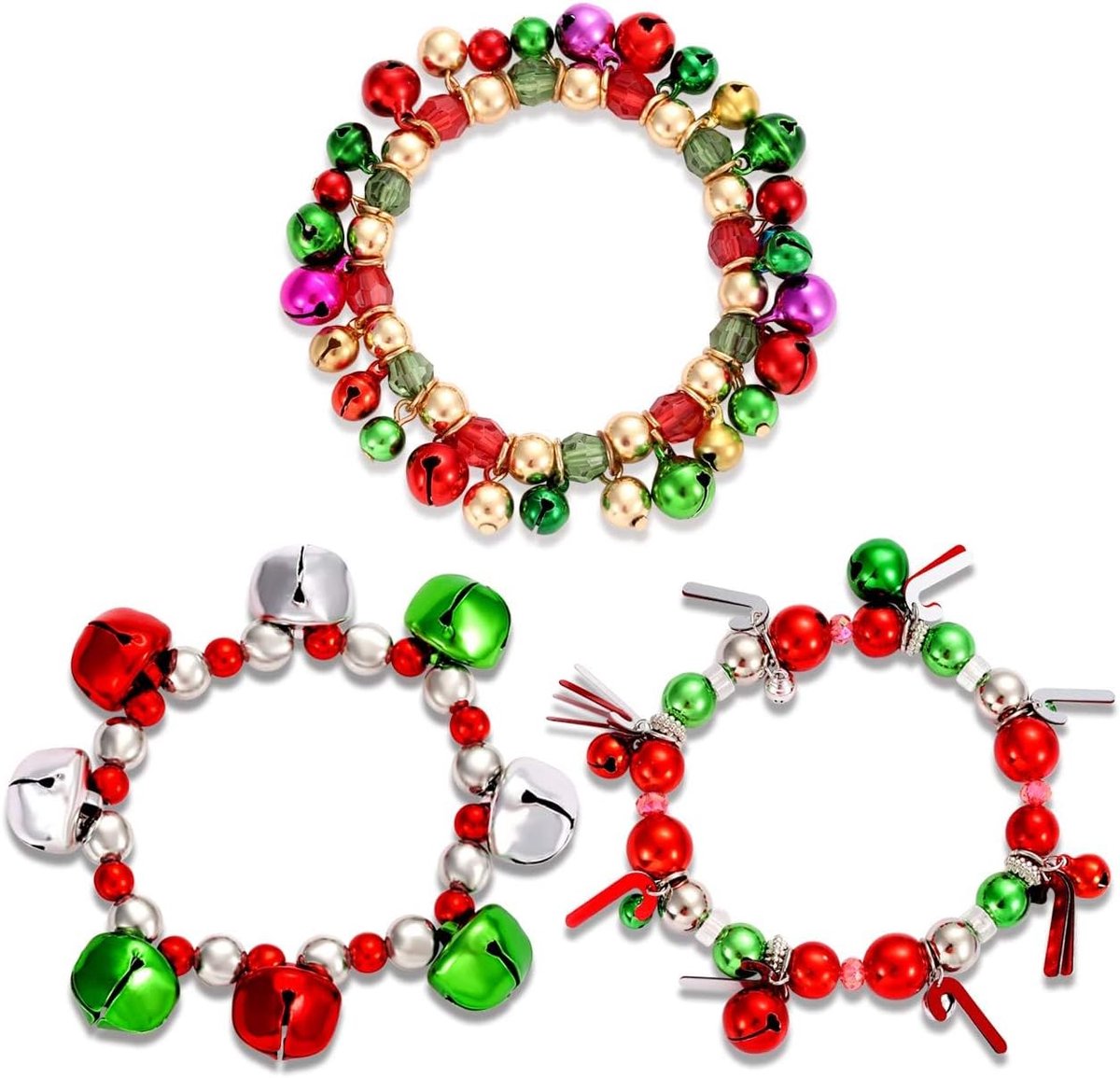 Kerstarmband voor meisjes - kleurrijke decoratie - feestelijke sieraden - perfect voor de kerstperiode - ShopVlot