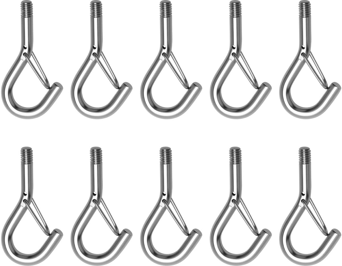 Solidchoice - M4 Schroefhaken met Veerhaak, Set van 10 Stuks