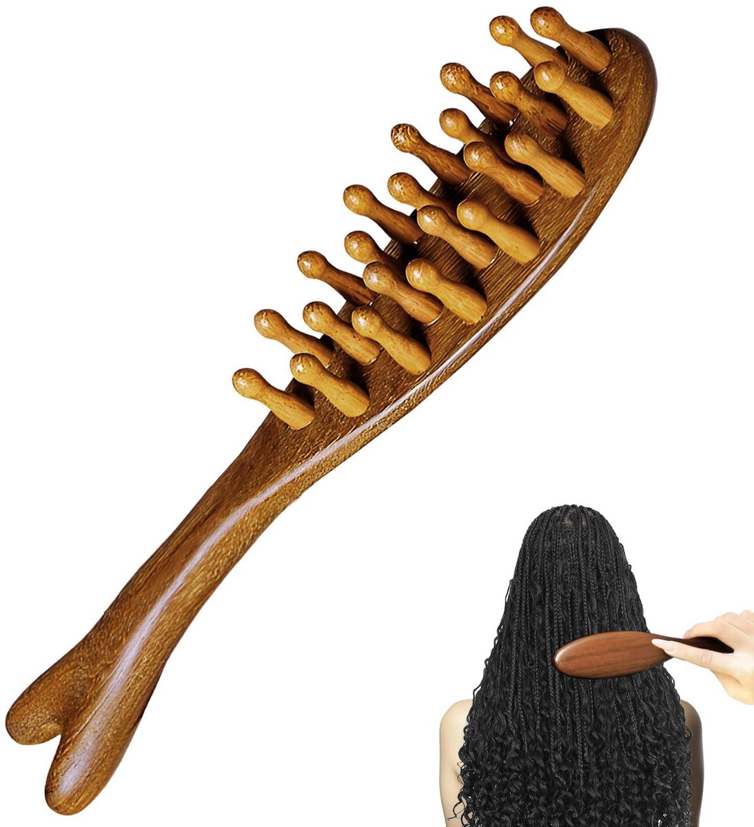 Solidchoice - Houten Scalp Massage Borstel voor Haarverzorging en Ontspanning