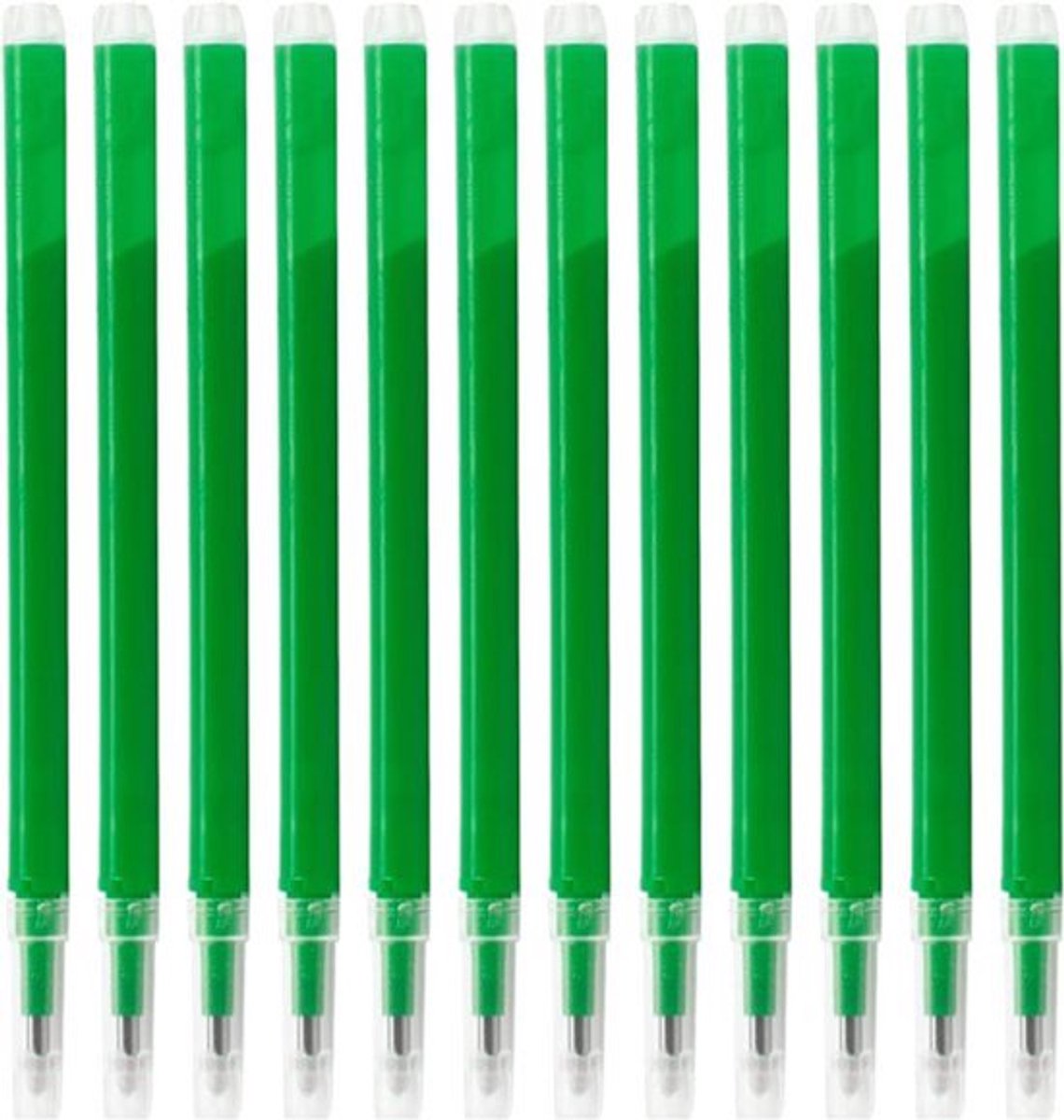 Navulverpakkingen afwasbaar 07 mm hoogwaardig compatibel met Pilot FiXion-pennen lange schrijfduur van 400 m warmtegevoelige inkt (groen 07 mm) - 12 stuks