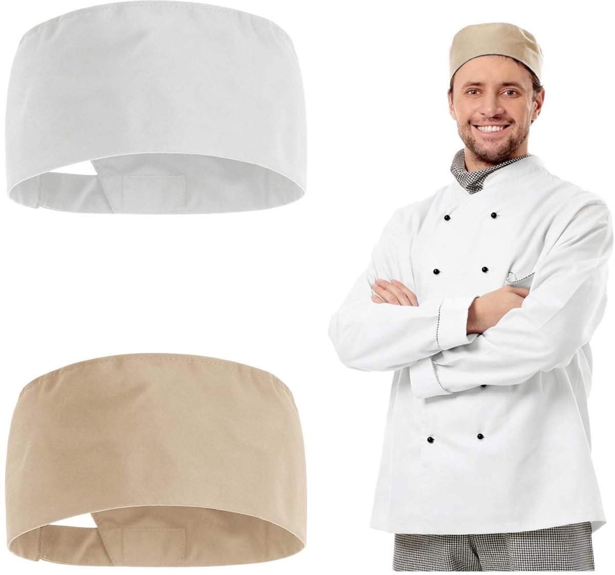 Solidchoice - Professionele Koks Mutsen Set van 2 voor de Keuken