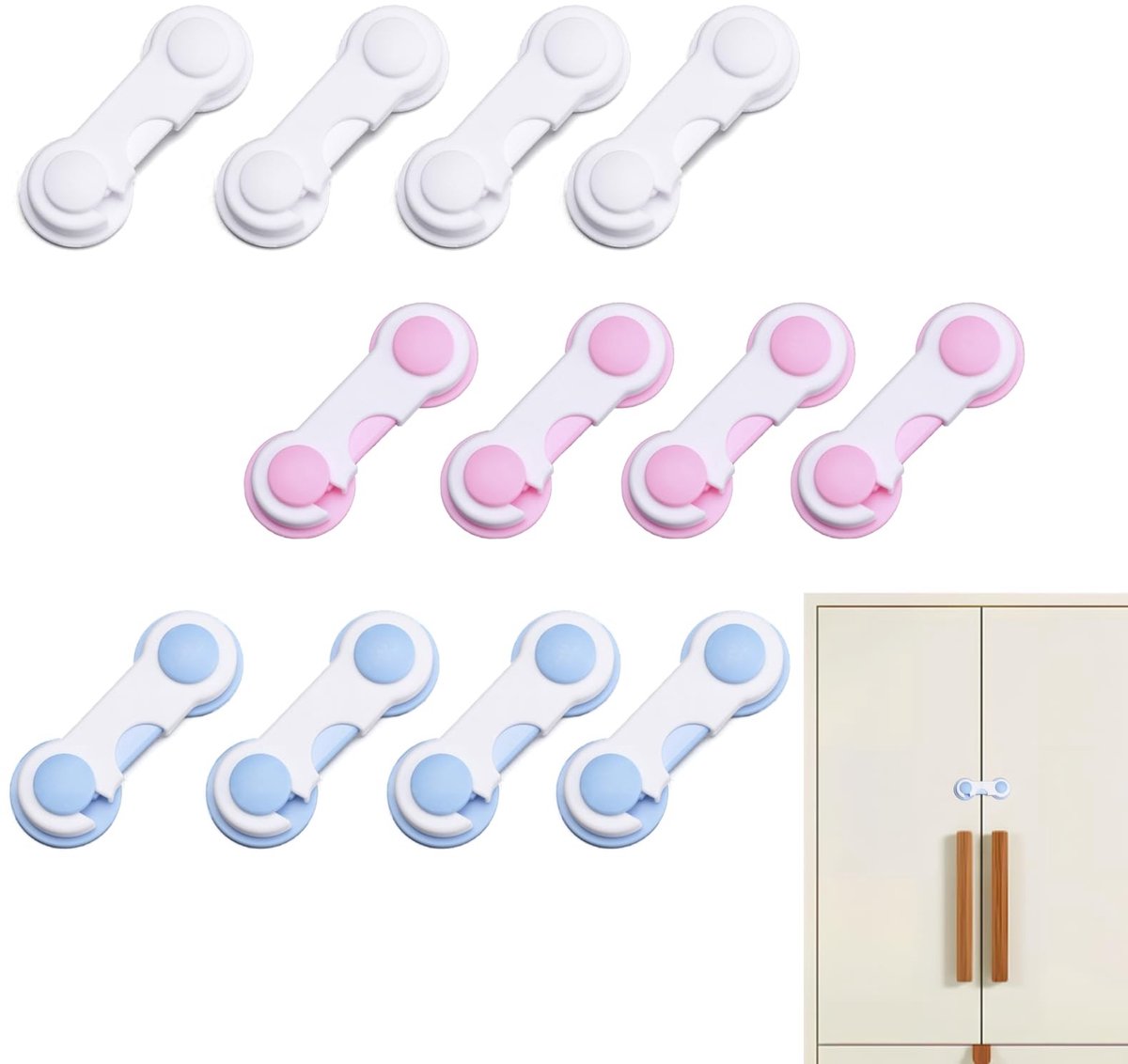 Solidchoice - Kindveilige Kastsloten – 12 Stuks voor Extra Beveiliging