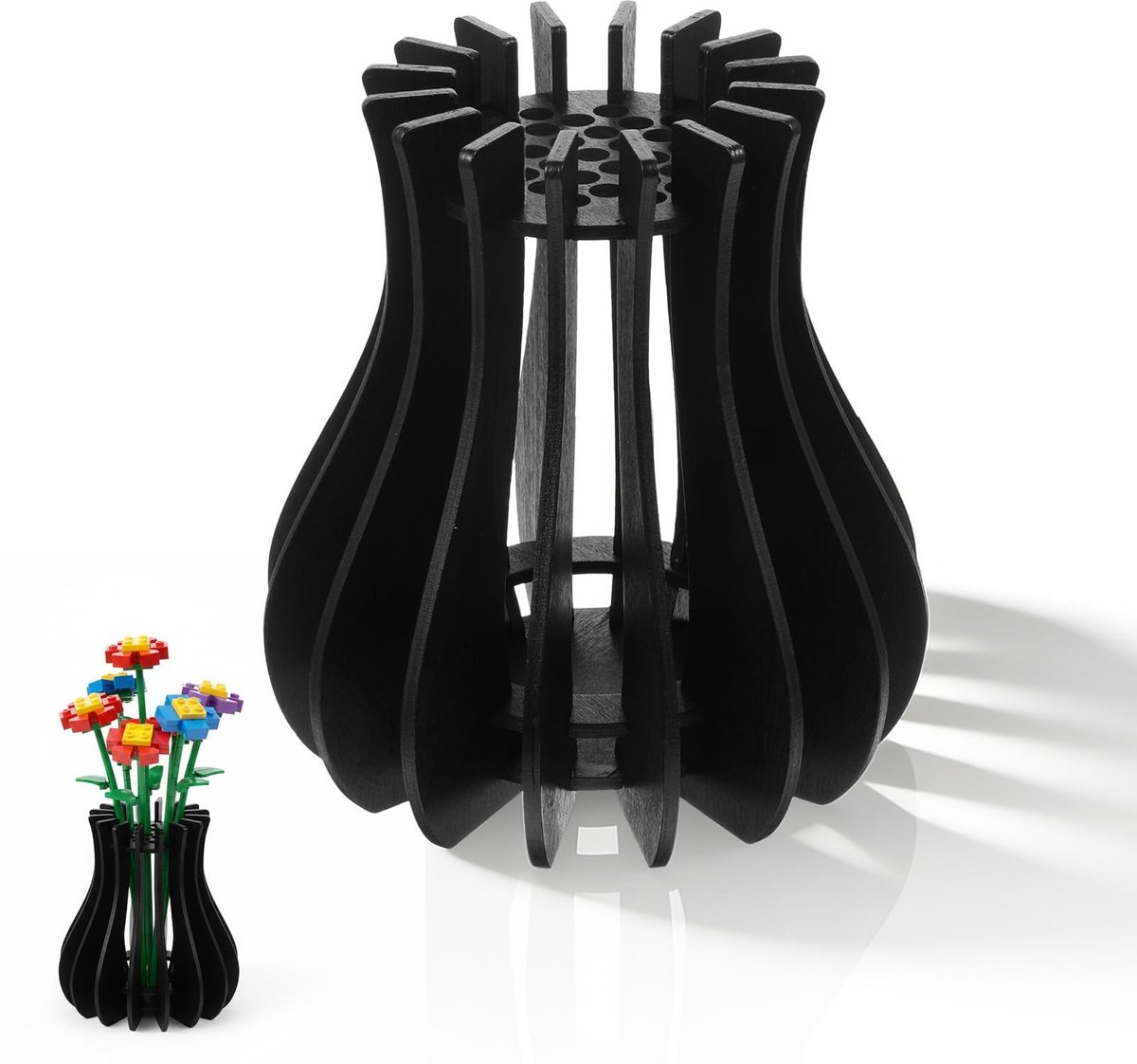 Solidchoice - Houten Vaas Set voor Bloemen met Creatieve Bouwkit