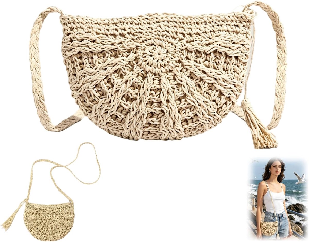 Clutch Bag Dames - Vintage Handgeweven Tas - Met Franje - Perfect voor Strand - ShopVlot