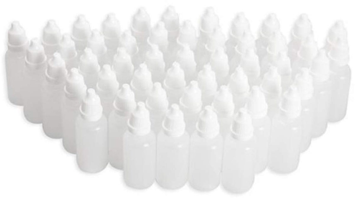 Lege plastic druppelflessen 5ML - 50 stuks - verwijderbare dop - ideaal voor vloeistoffen - ShopVlot