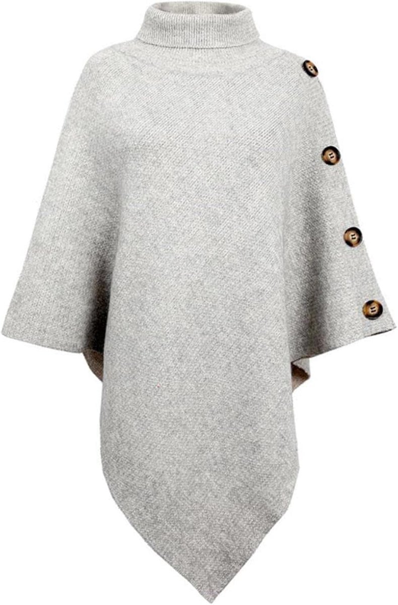 Dames Gebreide Bedsprei - Merinowol - Poncho met Kraag - Comfortabel en Stijlvol - ShopVlot