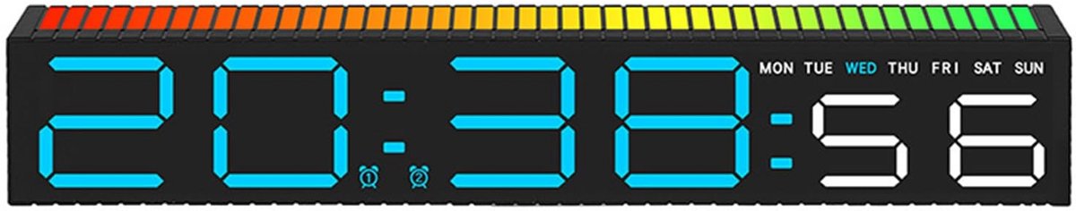 Solidchoice - LED Digitale Klok met Geluidreactieve Lichtshow
