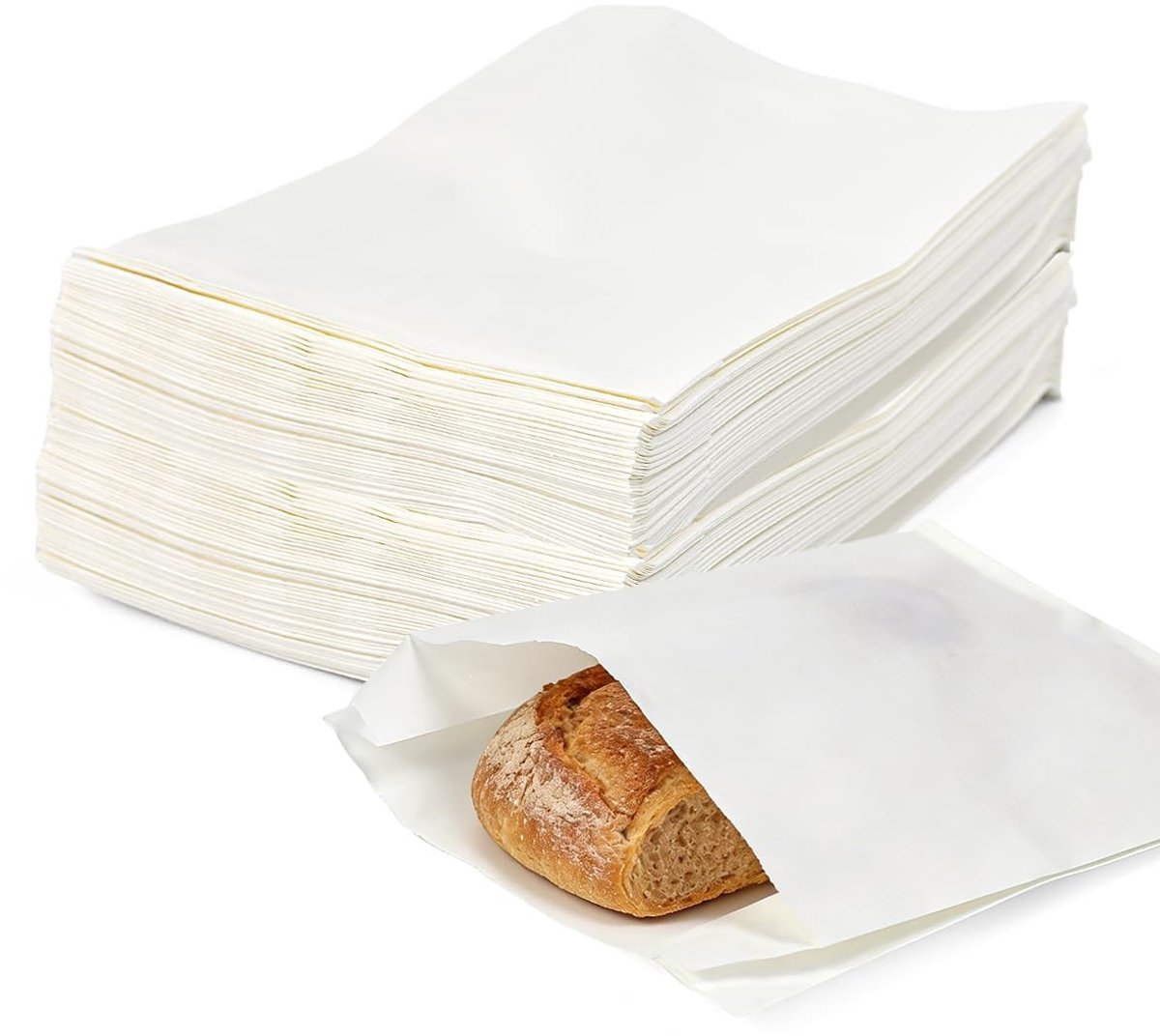 Solidchoice - Set van 200 Witte Papieren Zakken 19 x 15 x 5 cm