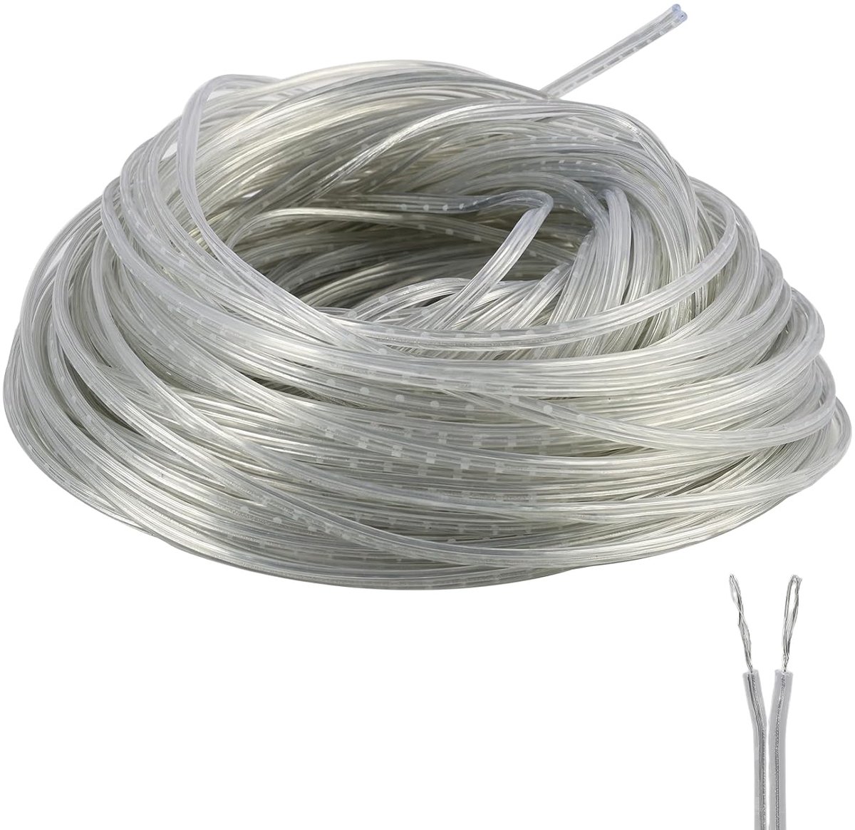 PVC kabel 28AWG 2-draads - transparant - 30 meter - ideaal voor verlichting - ShopVlot
