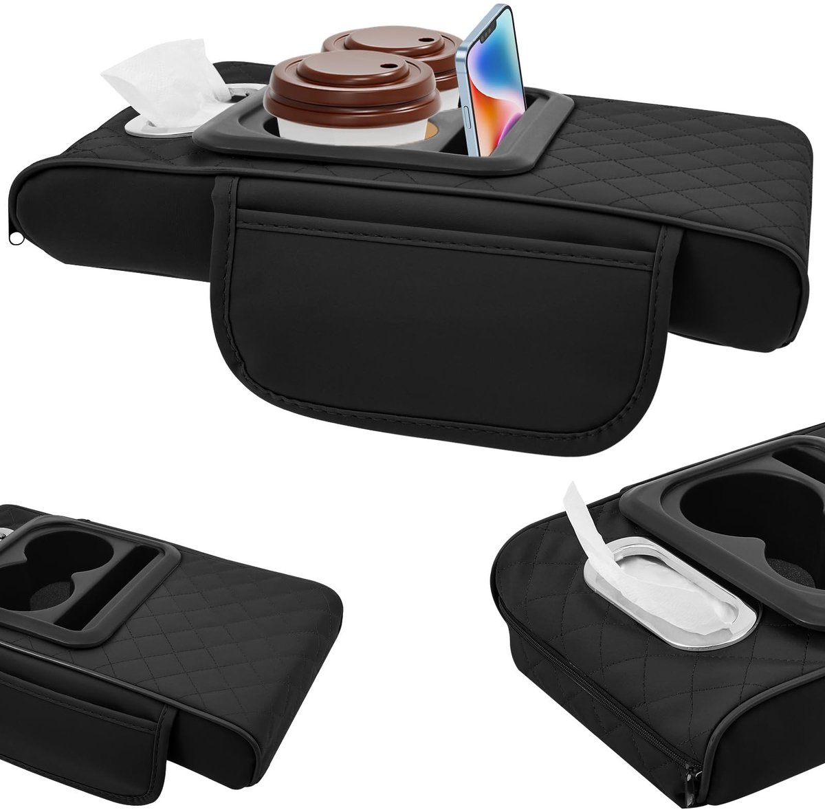Solidchoice - Universele Auto Armsteun met Handdoekhouder en Bekerhouder