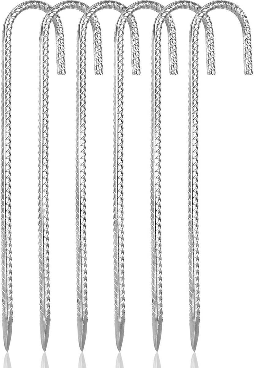 Grondankers voor Tenten en Trampolines - Zilver - 30 cm - Massief Stalen Haringen voor Stabiliteit - Voor Kamperen en Buitenactiviteiten