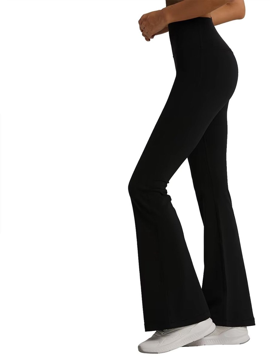 Solidchoice - Vrouwen Yoga Broek met Flared Leg, Zwart, Comfortabele Bootcut