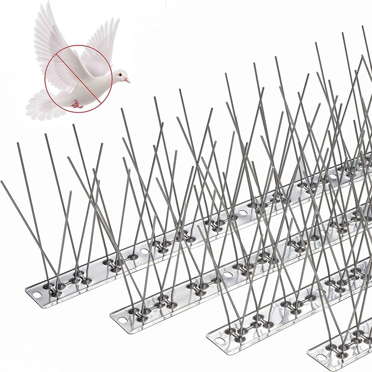 Stainless Steel Vogelspikes voor het Afschrikken van Duiven, Kraaien, en Sparrows - 10 Delen Dierenvriendelijke Oplossing tegen Vogels en Katten