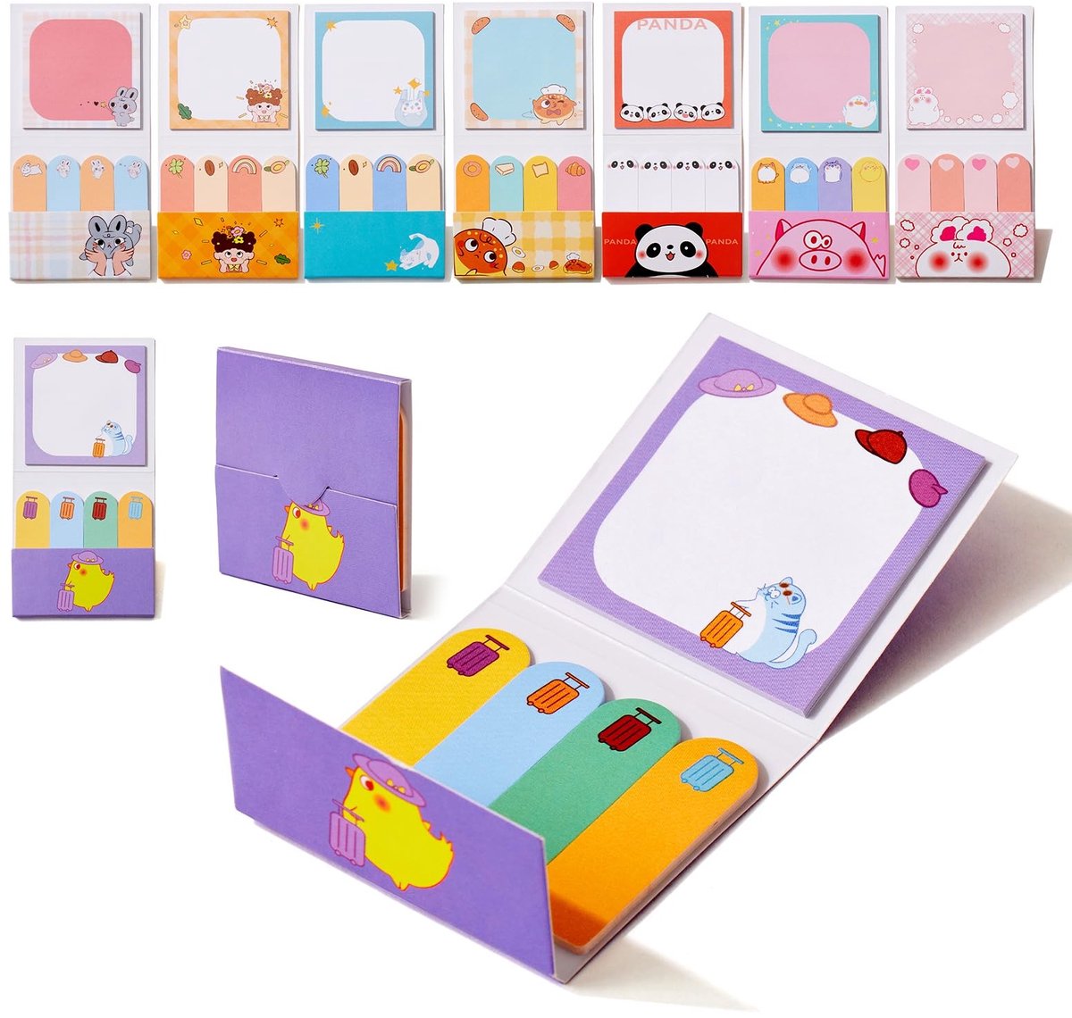 Solidchoice - Schattige Dieren Sticky Notes Set van 8 Stuks