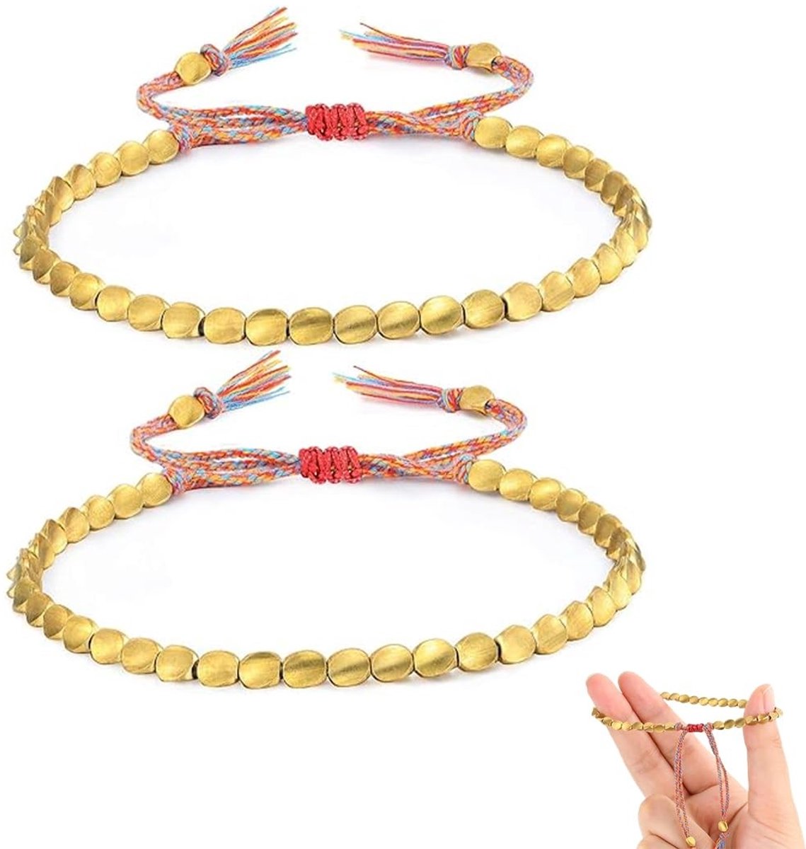 Solidchoice - Set van 2 Handgemaakte Tibetaanse Koperen Armbanden voor Vrouwen