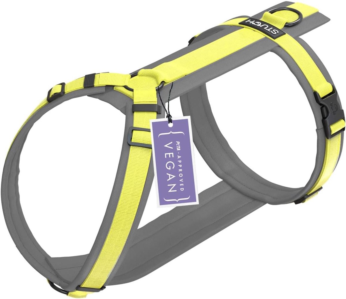 STUCH Dog Harness - Adjustable Nylon Harness - Padded - for Small, Medium and Large Dogs (Lime, XXS) - ShopVlot