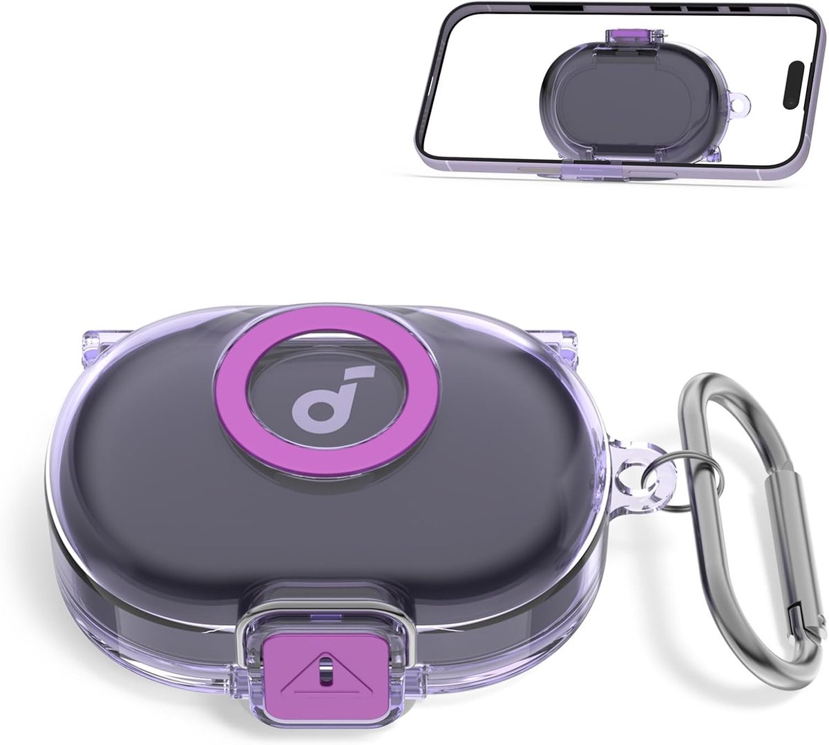 TPU beschermhoes compatibel met Anker Soundcore Space A40 hoofdtelefoon oplaadcase, kras- en stootvast met metalen - ShopVlot