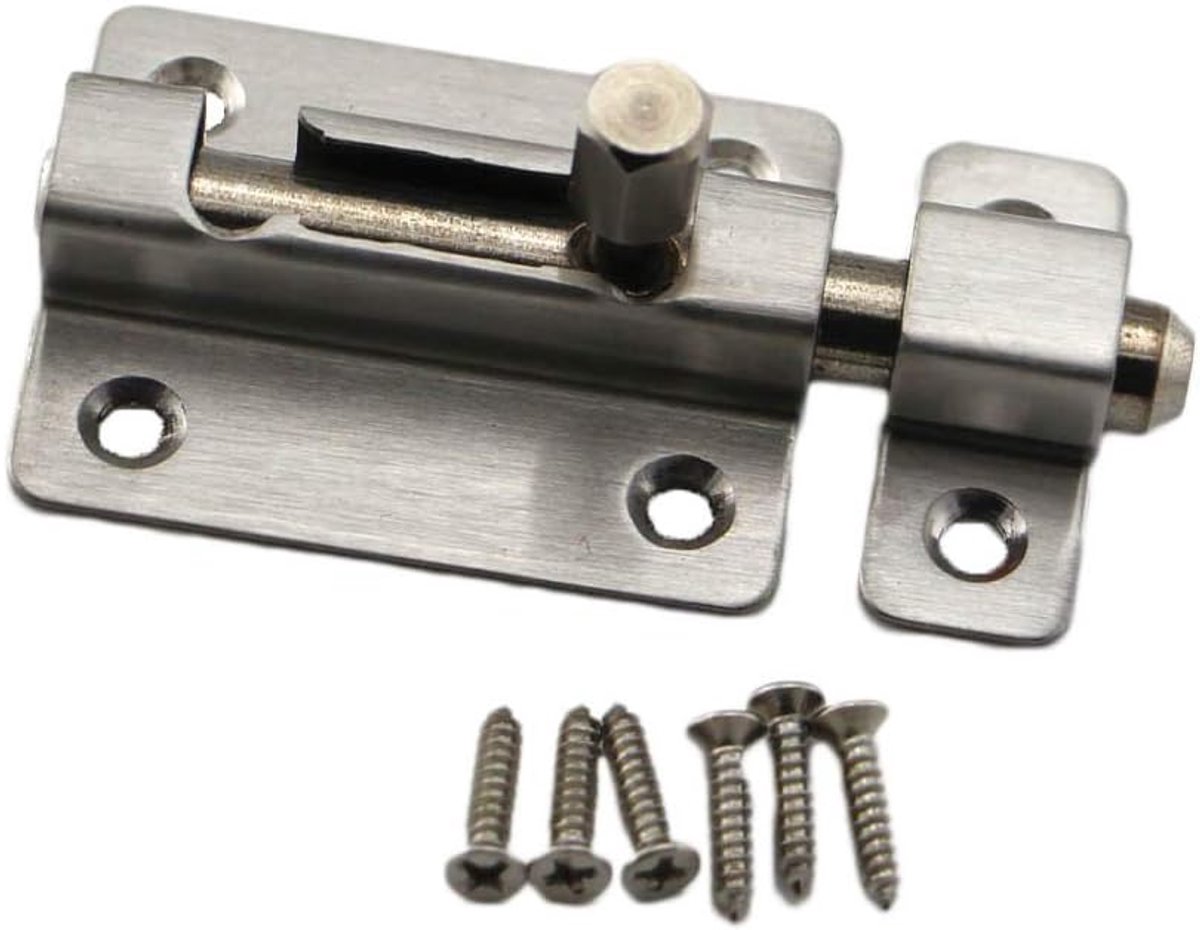 304 Stainless Steel Door Security Surface Bolts for Door and Window Ball Bolt Modem 4 Inch Satin - ShopVlot