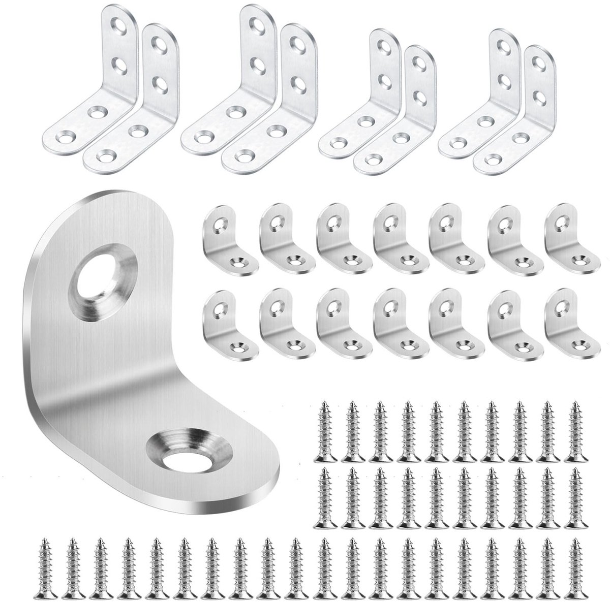 Solidchoice - Set van 28 RVS Hoekconnectoren voor Meubelassemblage