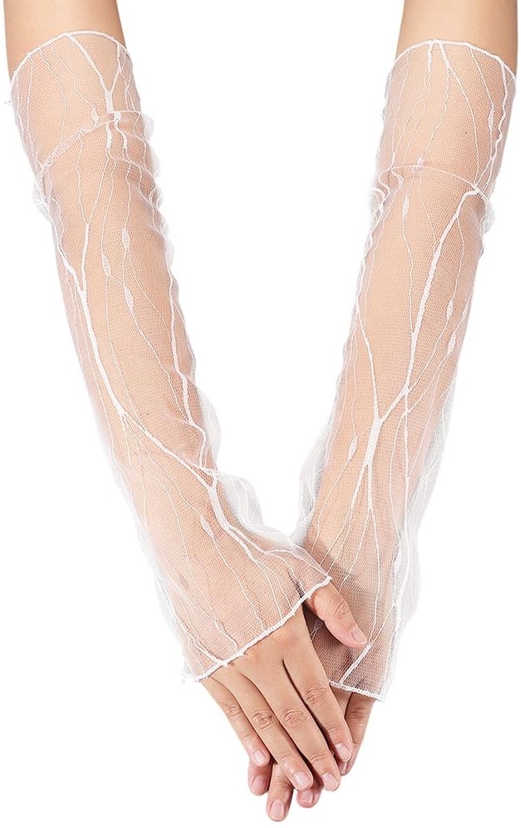 Solidchoice - Set van 2 Lange Tulle Handschoenen voor Bruiloften