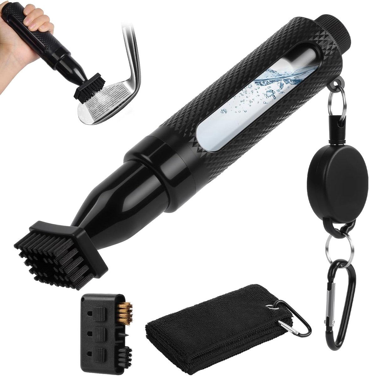 Golf Club Brush met waterfles - dubbele functie - nylon borstelharen - effectief reinigen - ShopVlot