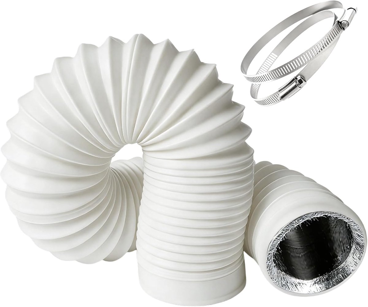 Slang voor pelletkachel en afzuigkap 100 mm x 2,5 m - flexibel 5-laags - geurloos - optimale akoestische isolatie - ShopVlot