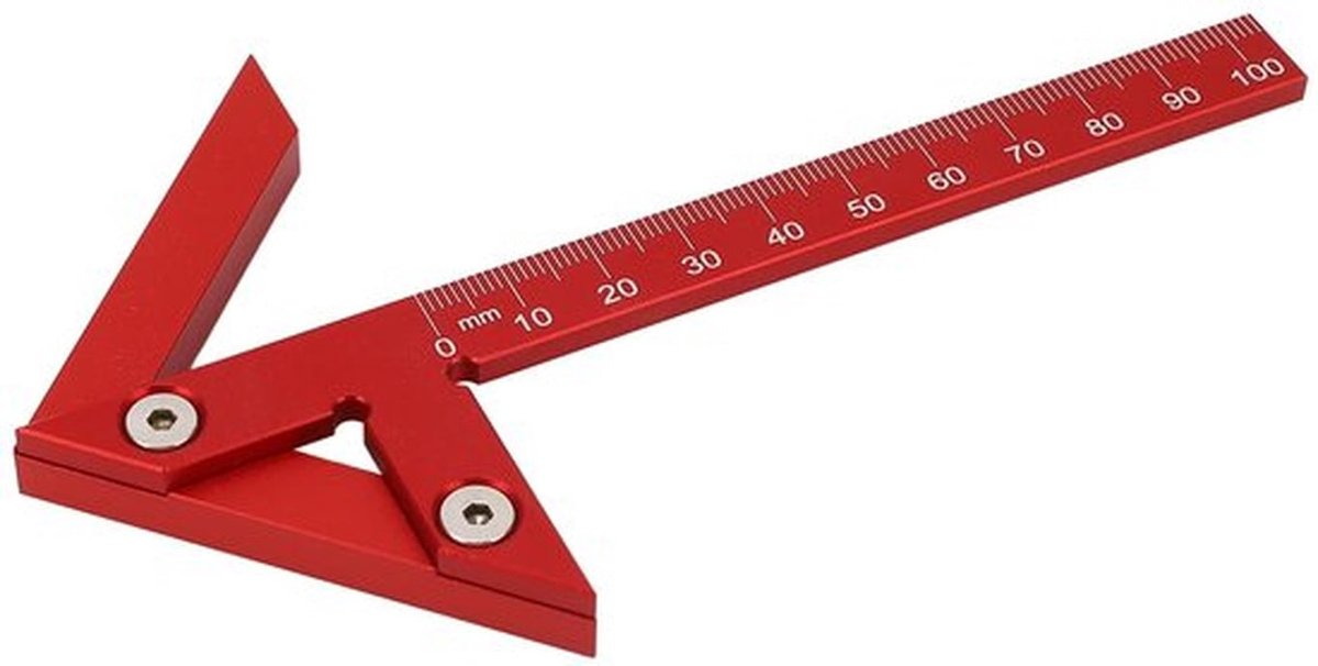 Hoeklijnmeter Aluminium - 105 mm - 45°/90° Graden - Meetgereedschap Houtbewerking - Draagbaar - Lichtgewicht Ontwerp - Meetlat