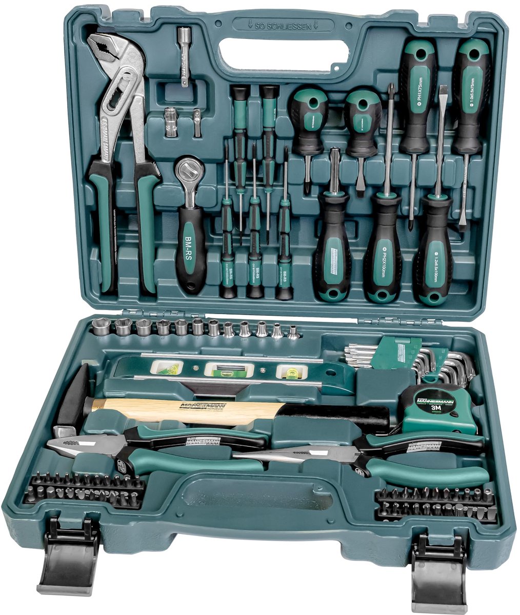 Gereedschapskoffer 87 Delig - Complete Toolset met Handgereedschap voor Klussen, Reparatie en Werkplaats