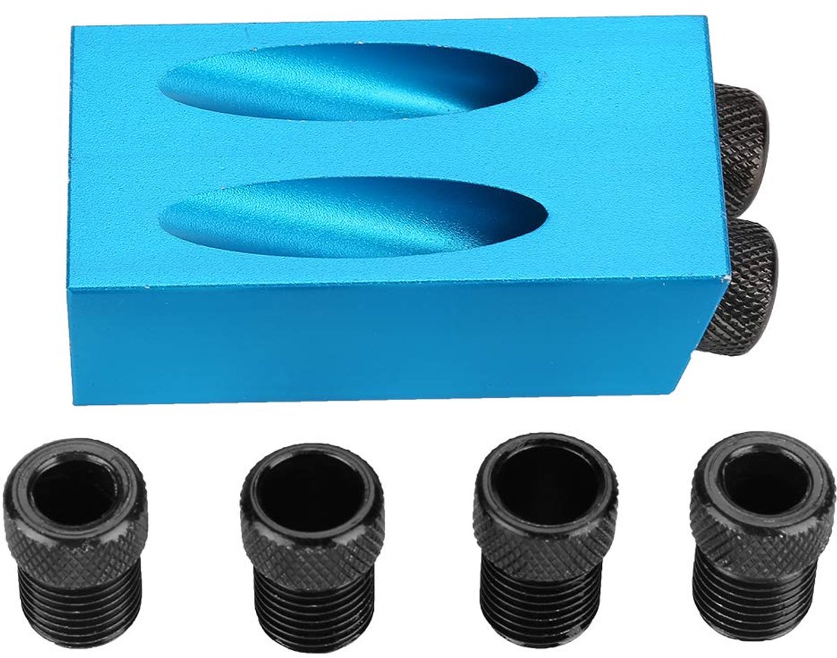 Oblique Hole Positioner 15° 6/8/10mm - Aluminiumlegering - Precisie boorhulp - Ideaal voor houtbewerking - ShopVlot