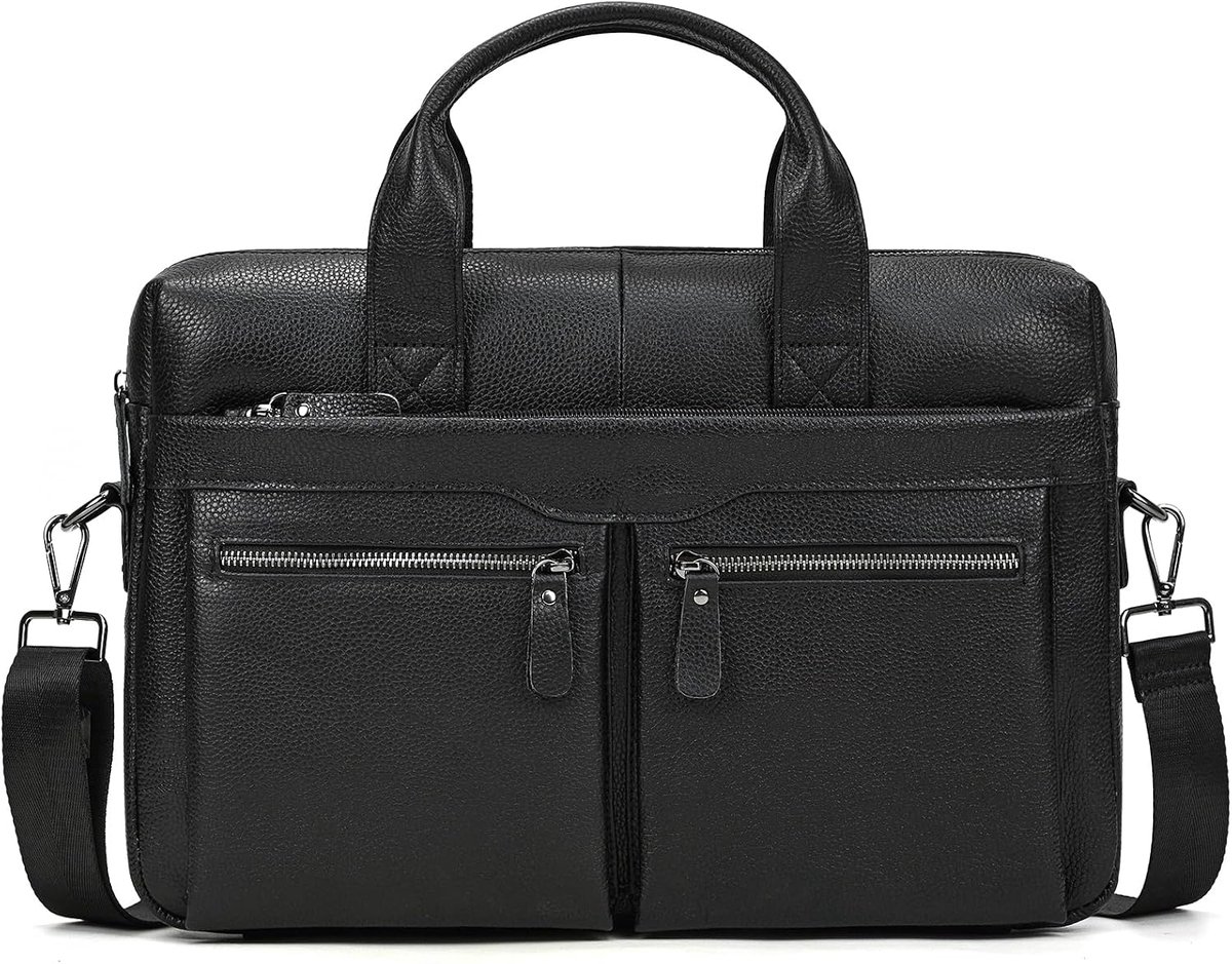 LUUFAN Men's Briefcase Business Computer Bag Handbag, 3318h-Black - ShopVlot