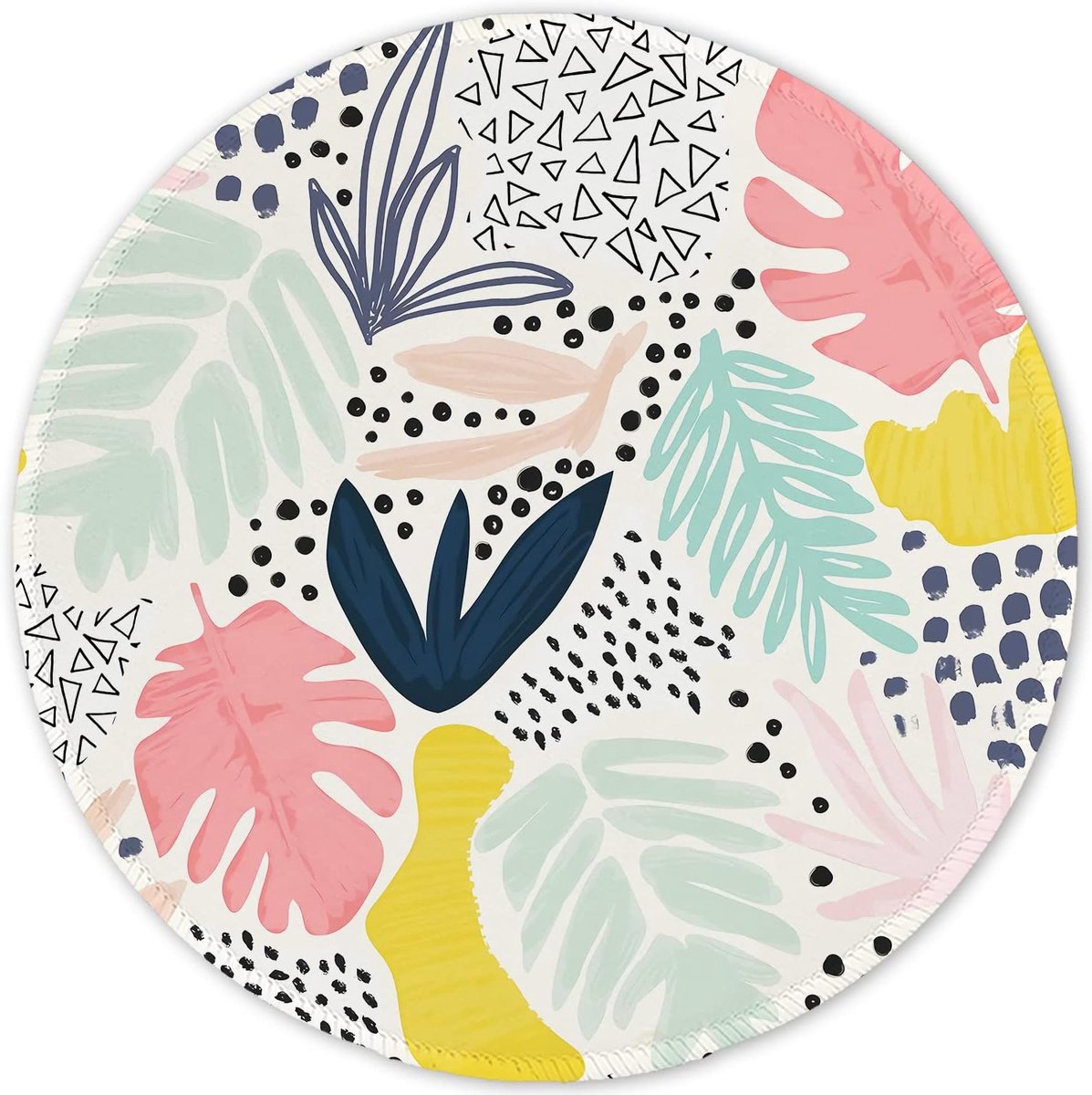 ITNRSIIET Stitched Edge Mouse Pad, Premium Textured Mouse Pad Waterproof Non-Slip Rubber Base Round Mouse Pad for - ShopVlot