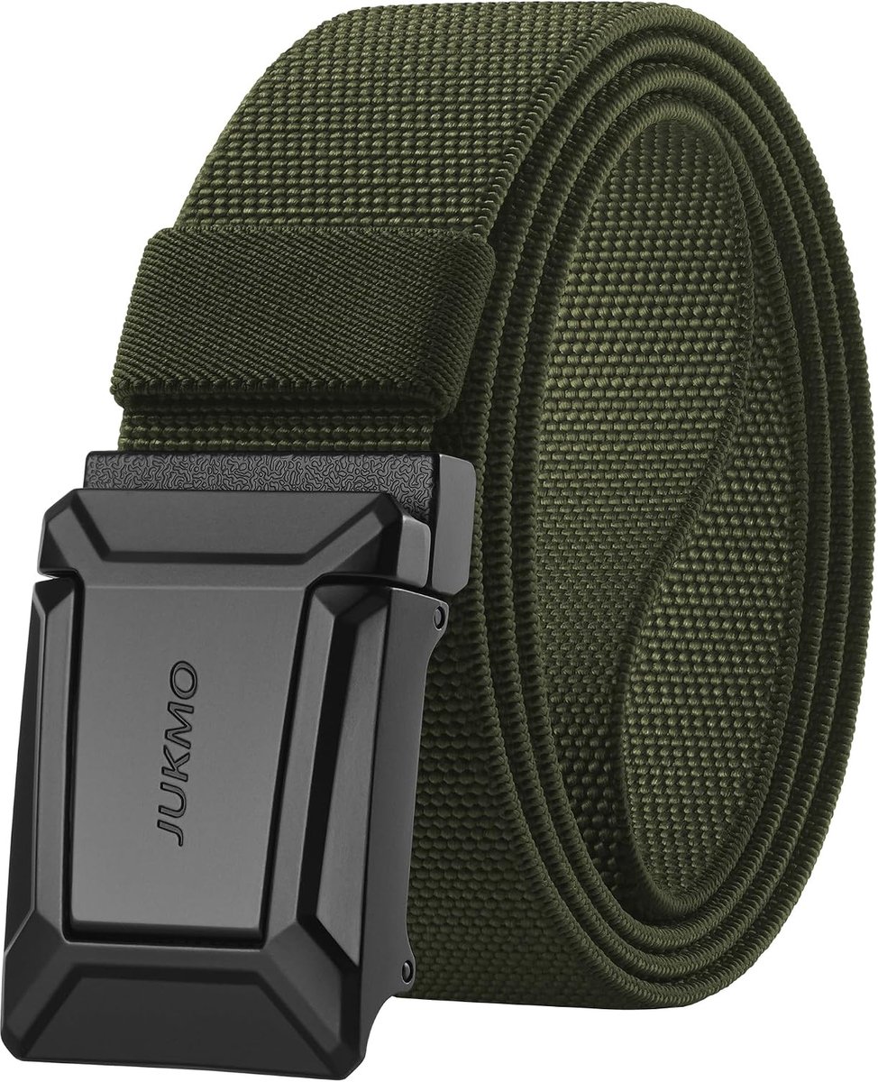 JUKMO Stretch Tactical Belt for Men, Military Work Rigger Hiking 1.5" Elastic Nylon Web Ratchet Quick Release Belt - ShopVlot