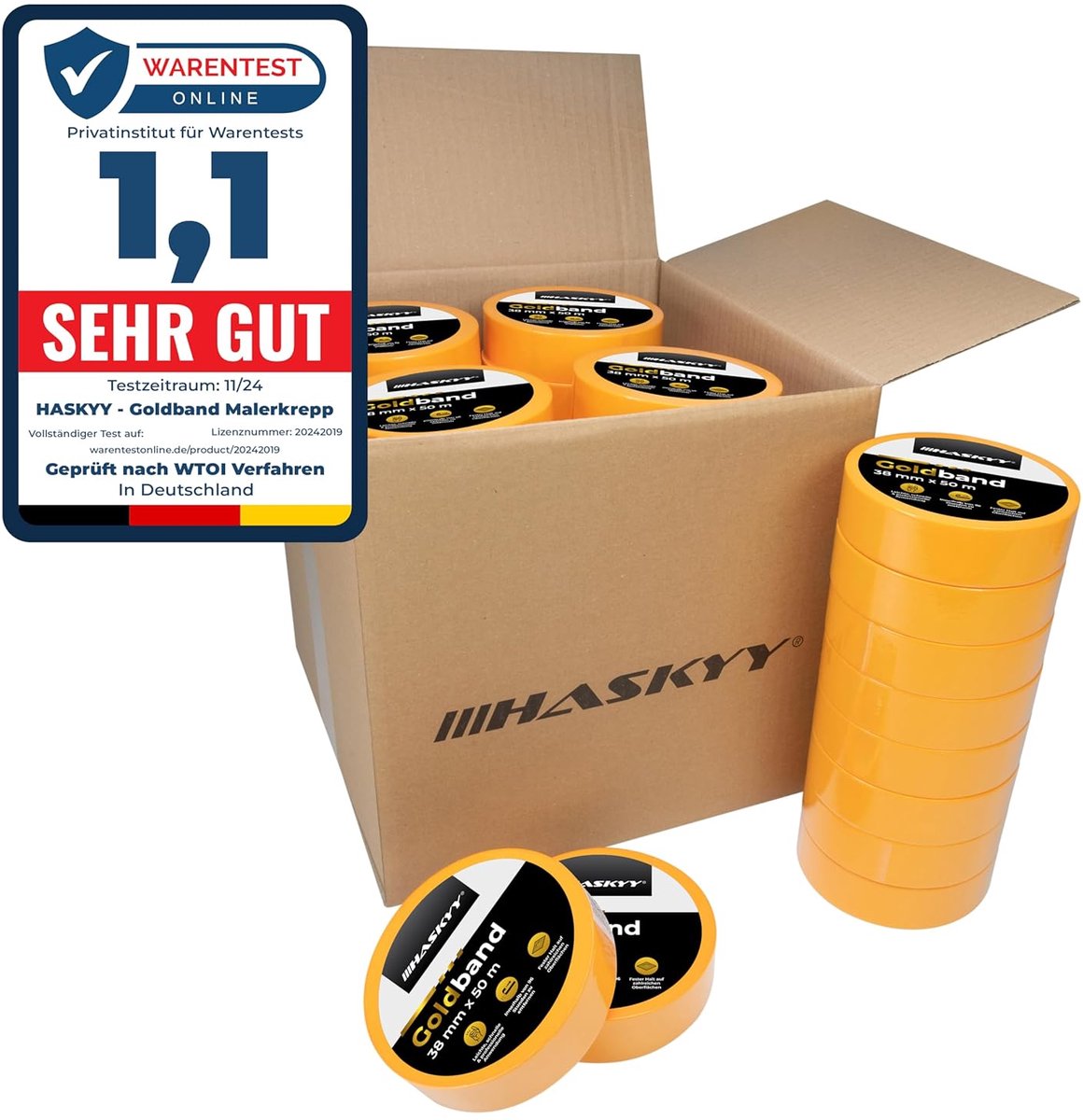 HASKYY Masking Tape Masking Tape 10 Rolls 38mm x 50m for Painters and Car Painters - ShopVlot