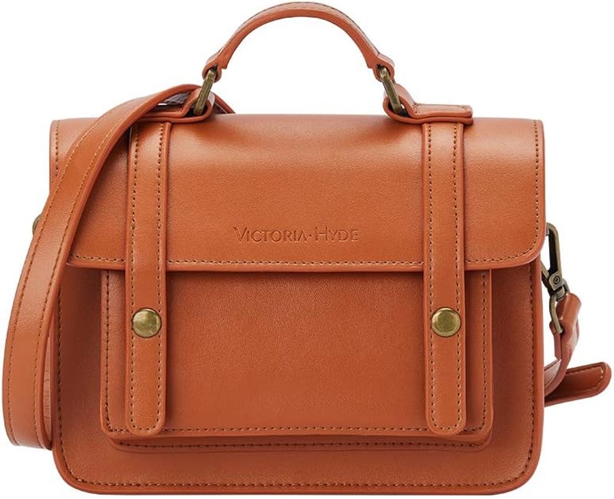VICTORIA HYDE Women Vintage Leather Handbags Shoulder School Satchel Bags Crossbody Bag Messenger Bag - ShopVlot