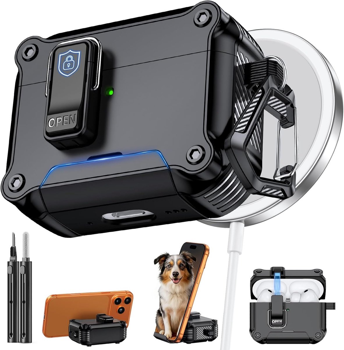 Inesore Dual-Lock Case Compatible with AirPods Pro 3 (Black) - ShopVlot