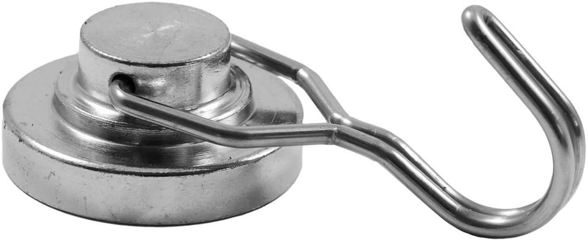Flexible Neodymium Magnetic Hook, Extra Strong, Diameter 32 mm, Adhesive Force 30 kg, Hook Magnet for Kitchen - ShopVlot