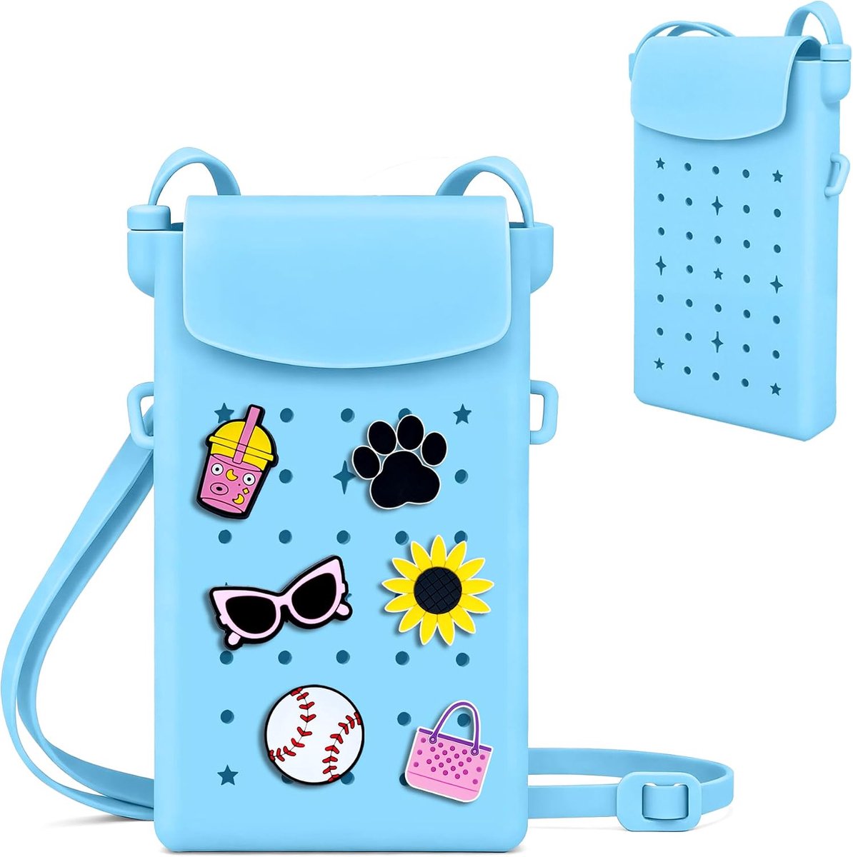 Oudizz Silicone Crossbody Bag for Women and Girls, Blue - ShopVlot