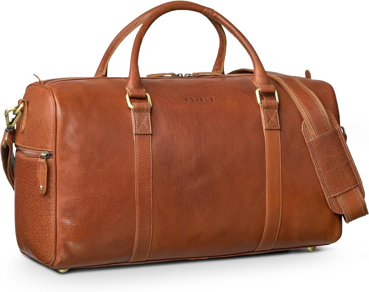 ROYALZ Palermo Premium Weekender kleine reistas voor heren van echt leer, kleine reistas voor korte reizen en - ShopVlot