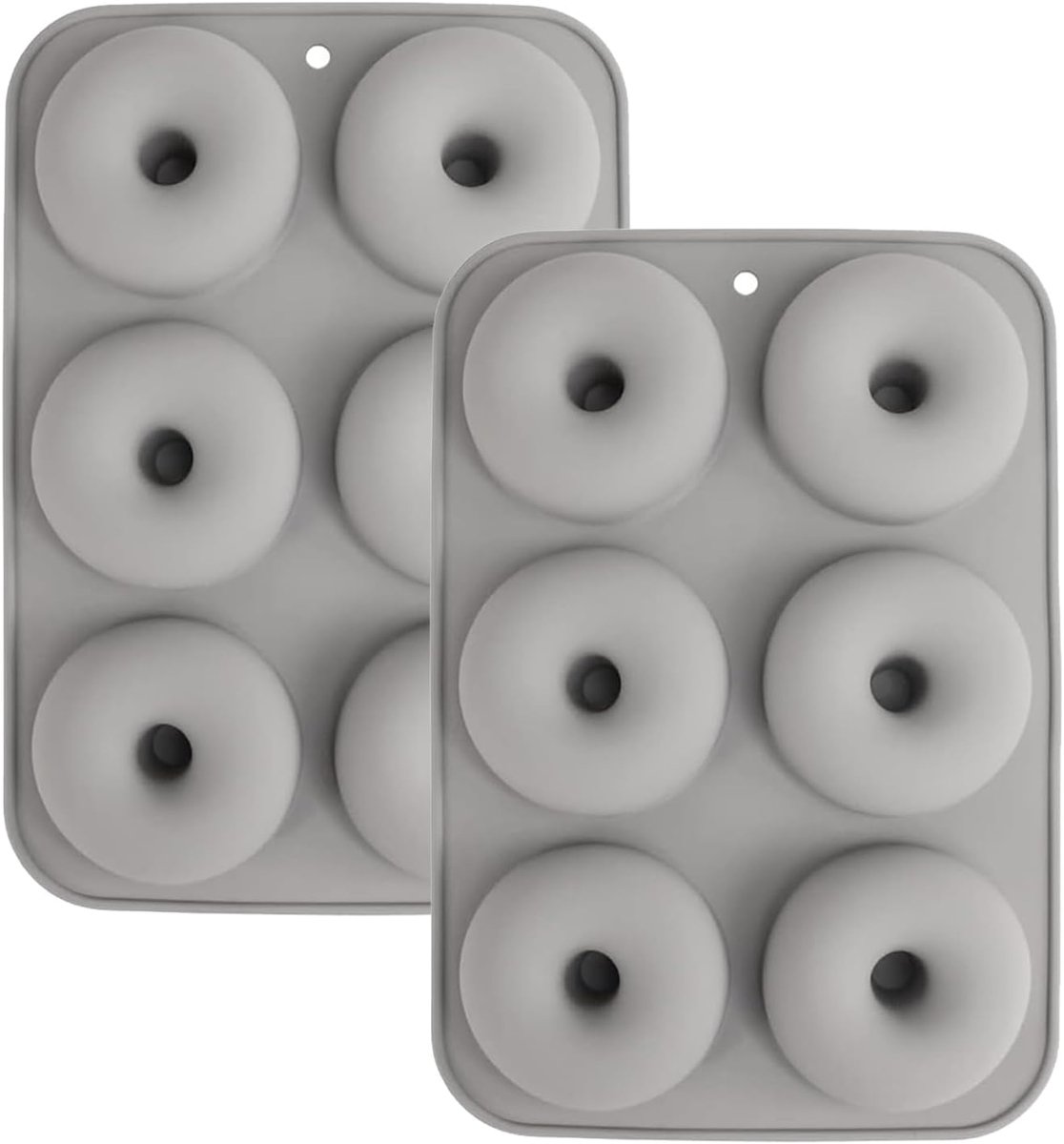YXHZVON 2 Pieces Silicone Doughnut Mould, 6 Cavity Doughnut Baking Tray, Non-Stick Moulds, Donut Moulds, for Baking - ShopVlot