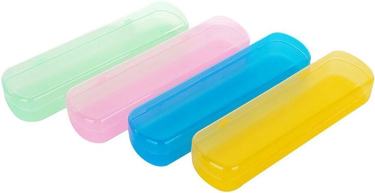 6-delige Kleurige Rechthoekige Portable Tandenborsteldoos met Ventilatie en Antibacteriële Eigenschappen - Ideaal voor Reizen, Thuisgebruik en Tandpastaopslag