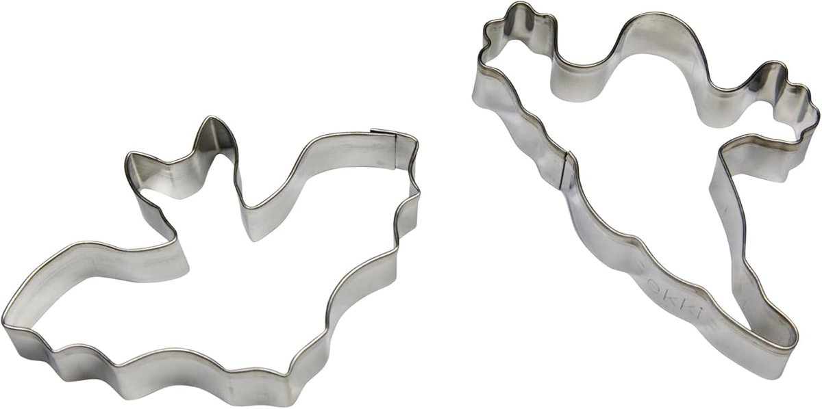 BekkiB - Set of 2 cookie cutters "bat & ghost" - dishwasher safe cookie cutters made of stainless steel - ShopVlot