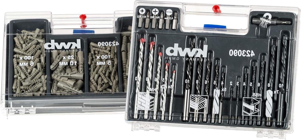 Boor en plug set - Gereedschap accessoires - Klussen in huis - 300 delig assortiment - Meerkleurig - 300 stuks
