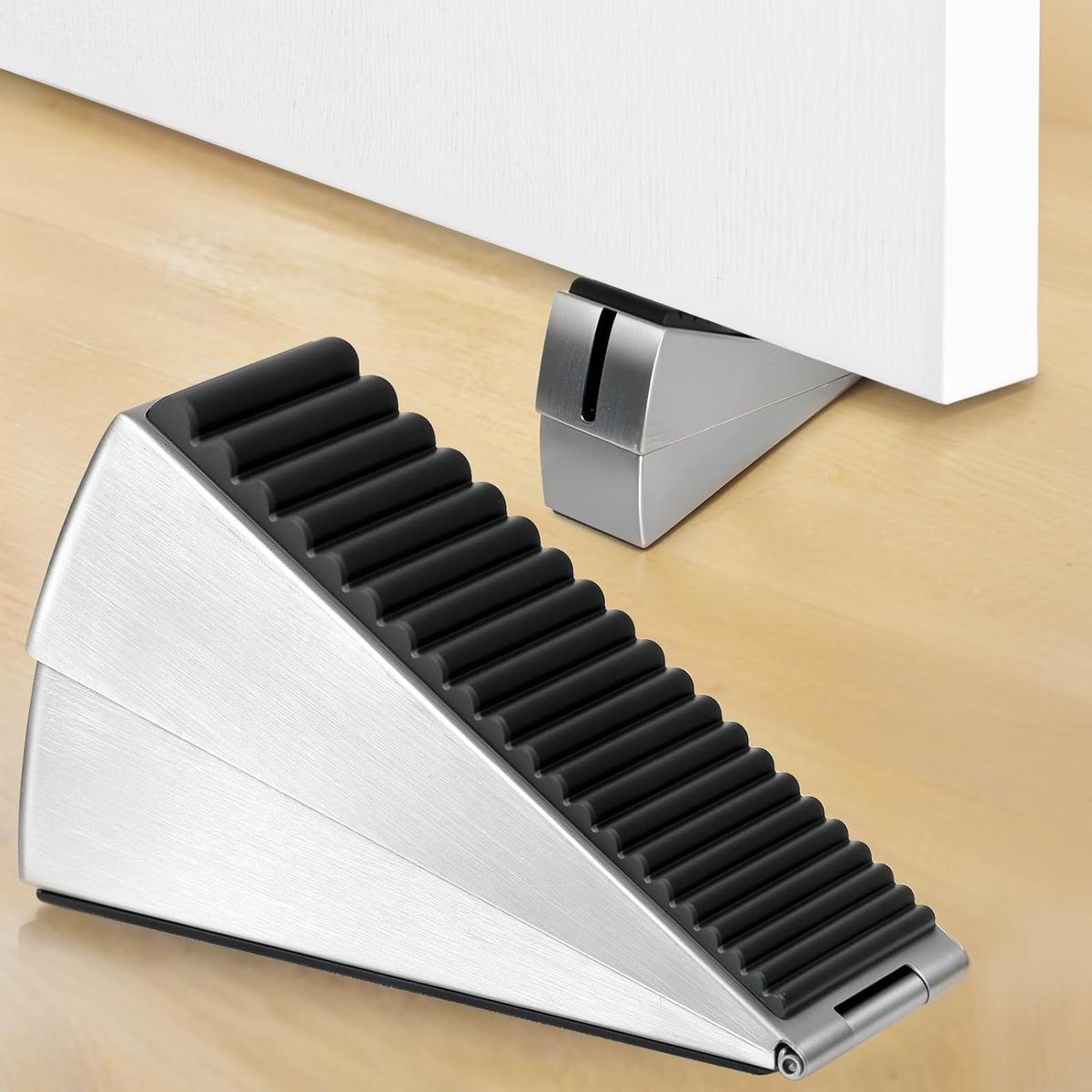 Deurstoppers - Deurvastzetters - Deuren Opvang - Verstelbare Veer - 2 Stuks - Zilver