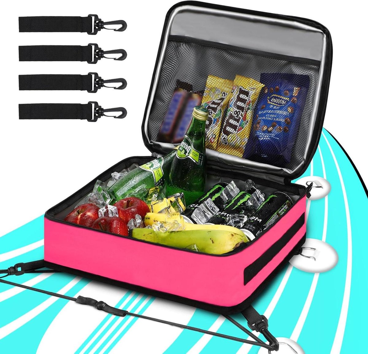 Paddle Board Koeltas - SUP Accessoire - Dranken Koel Houden - Waterdicht Zeilmateriaal - 38x29x15 cm - Roze