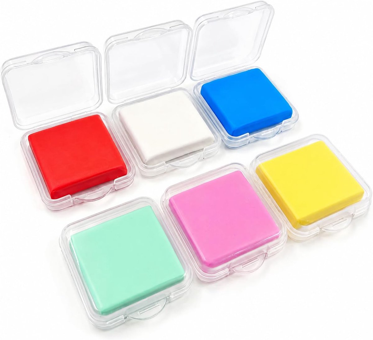 3,2 x 3,5 cm, kneedgum, zacht kneedbare gummen, schetstekening met kneedgum, kneedgum voor kleurrijke tekening, schilderen, schoolbenodigdheden (6 stuks)
